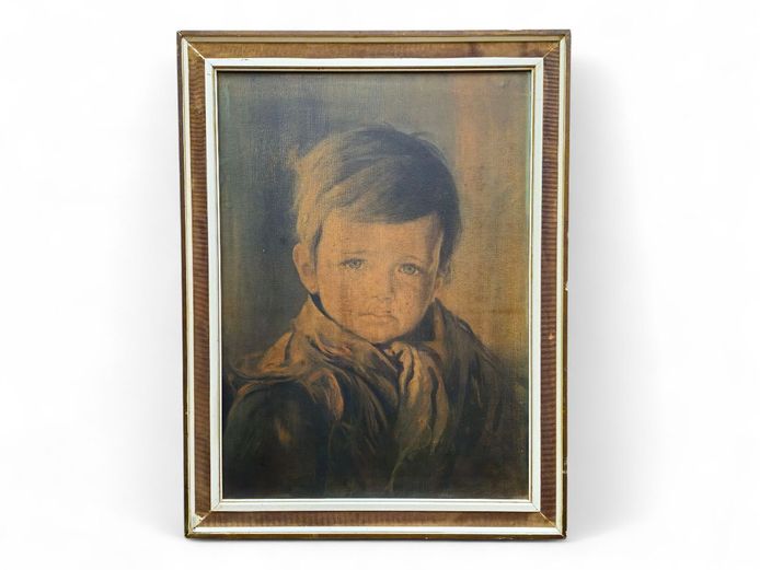 Vintage "The Crying Boy" Framed Print