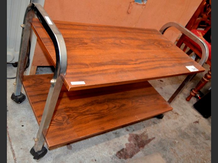 MELAMINE 2-TIER TV TROLLEY, 85 x 40 x 57cm