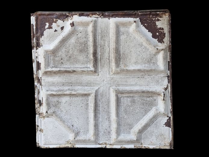 4-Pieces Vintage Pressed Metal Ceiling Tiles