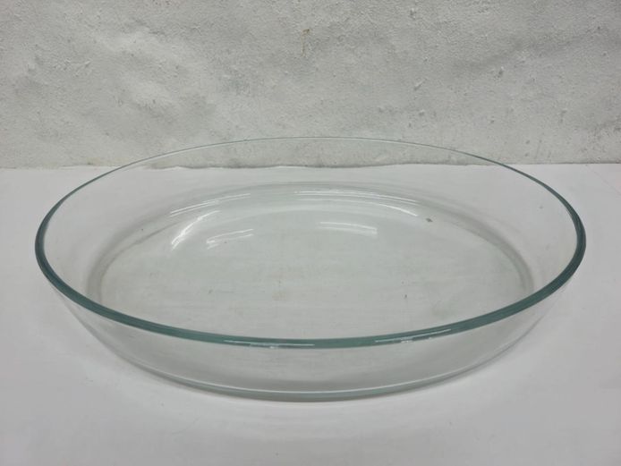 Large Oval Clear Glass Casserole Lid