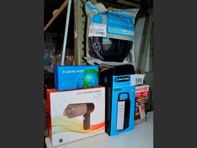 RECHARGEABLE SPOTLIGHT, FLASHLIGHT, HDMI CABLE, etc