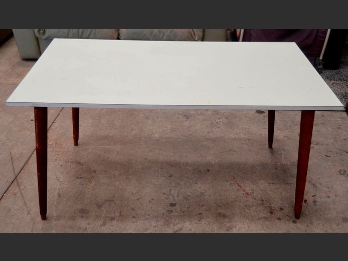 RETRO WHITE KITCHEN TABLE, 120 x 62 x 63cm