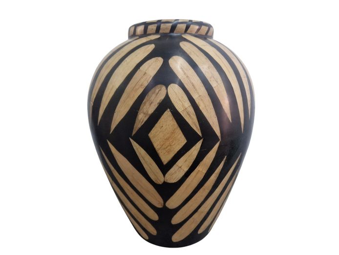 Bold Large Geometric Bamboo Designer Vase