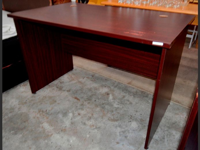MAHOGANY FOIL DESK, 120 x 73 x 77cm [Marks to top]