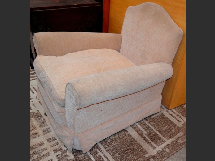 BEIGE UPHOLSTERED ARMCHAIR
