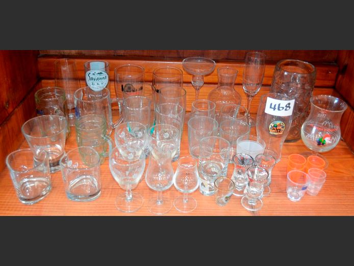 ASSORTED DRINKING GLASSES