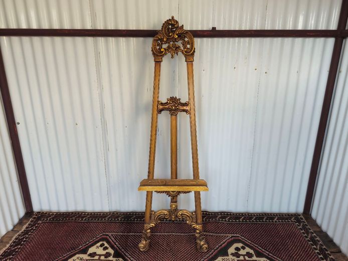 Baroque Wooden Gilded Easel Floor Standing