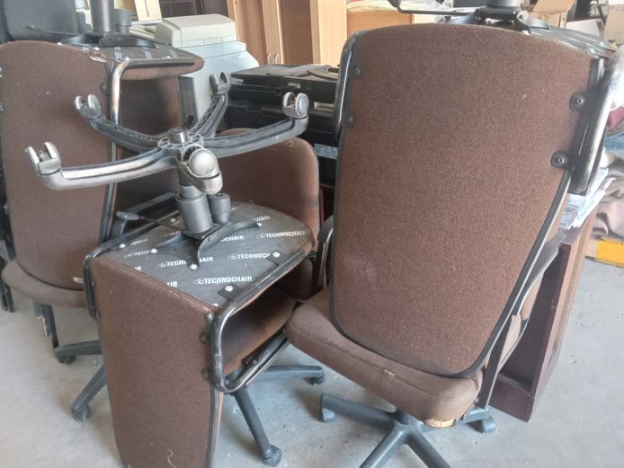 Light brown office swivel chairs