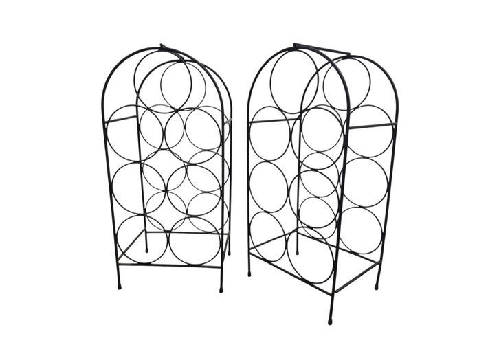 Pair of Arched Metal Wine Racks