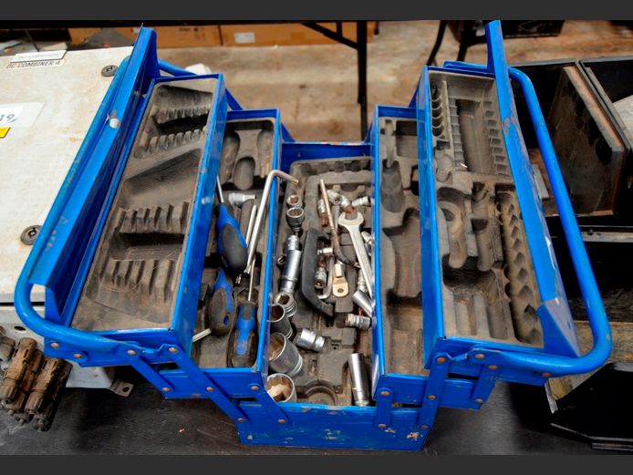 MAC-AFRIC TOOLBOX WITH CONTENTS, 50 x 22 x 24cm [Incomplete]