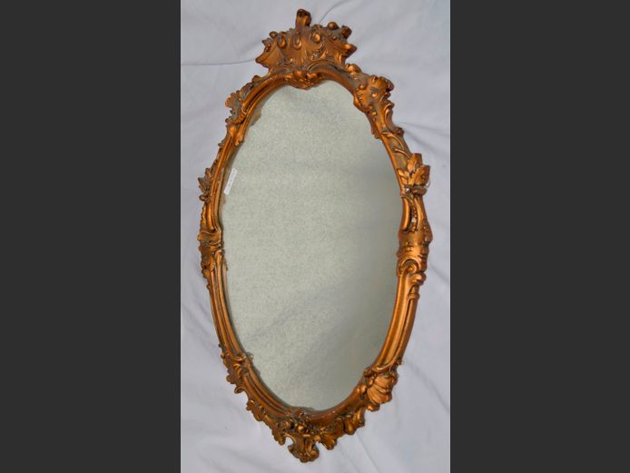 ROCOCO GILT FRAMED MIRROR, 72 x 45cm [Some losses]
