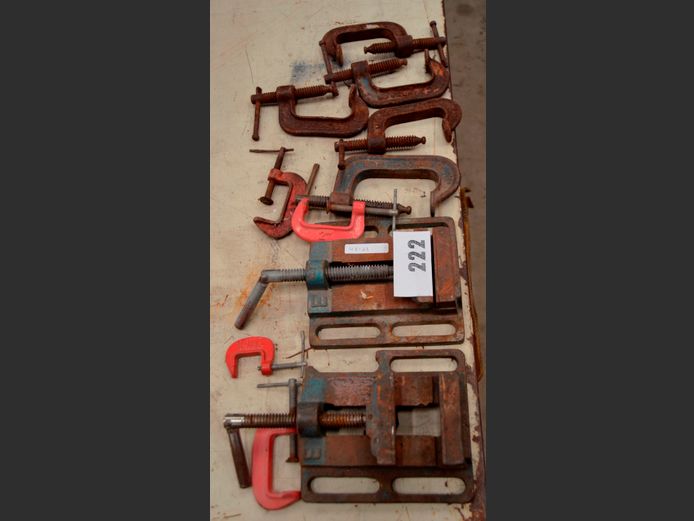 LOT: G-CLAMPS & DRILL PRESS VICES