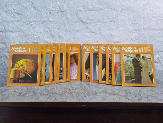 Collection of 1970s Vintage "Golden Hands" Crafting Books Volume 1-18