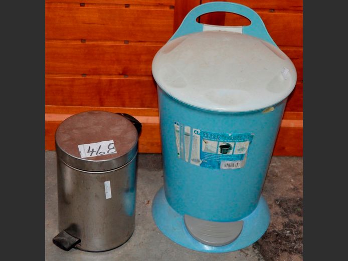LOT OF 2 PEDAL BINS: LARGE & SMALL