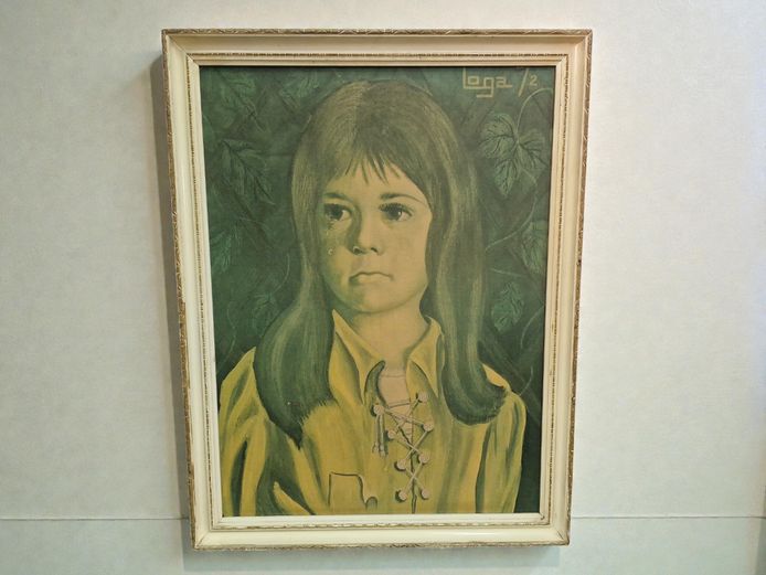 Vintage Portrait of a Crying Girl by Laga (1972)