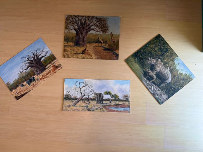 Set of Animal Paintings - Unframed 