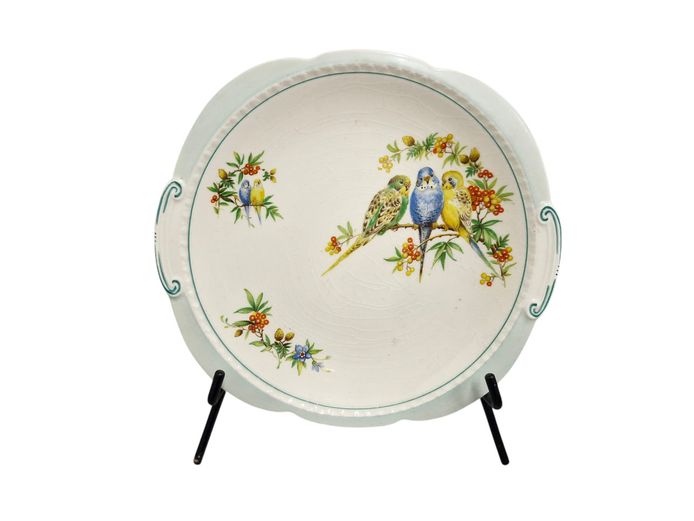 Vintage Swinnertons "Majestic Vellum" Budgerigar Display Platter