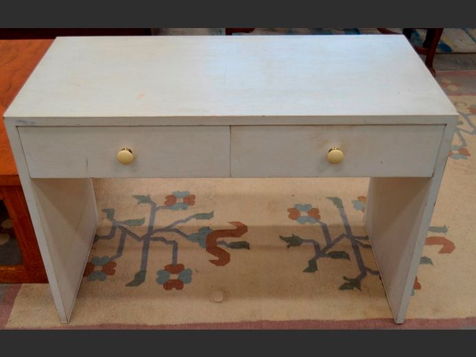 WHITE 2-DRAWER DRESSING TABLE, 95 x 46 x 65cm