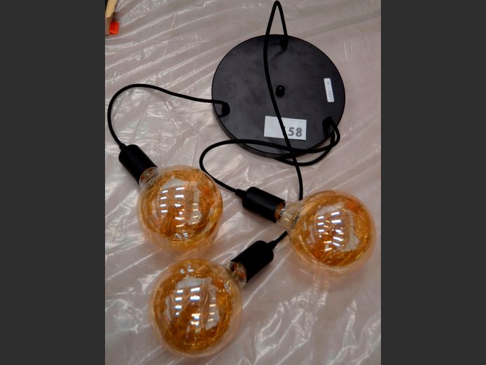 BLACK 3-LIGHT HANGING CEILING LIGHT