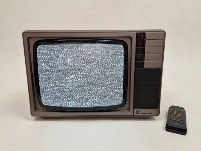 1980's German Universum Portable CRT Color Television with Original Remote Control