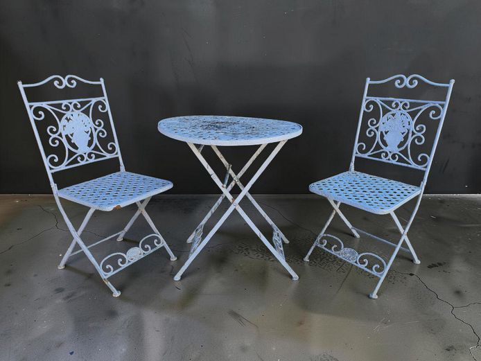 Vintage Heavy Metal 3-Piece Folding Bistro Garden Set