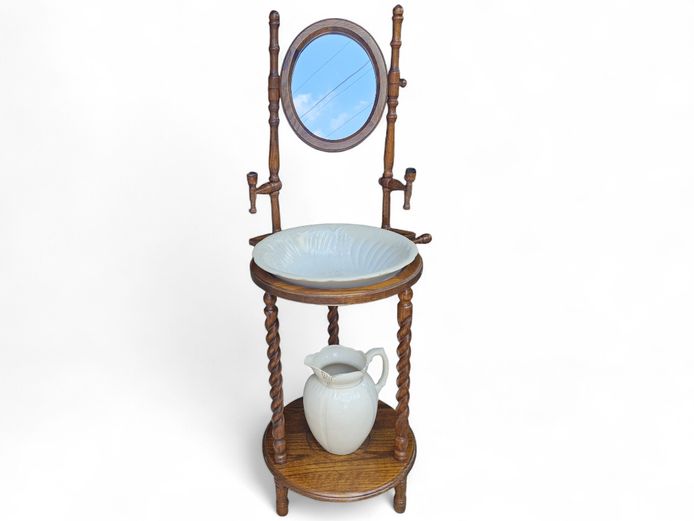 Victorian Barley-Twist Wooden Washstand