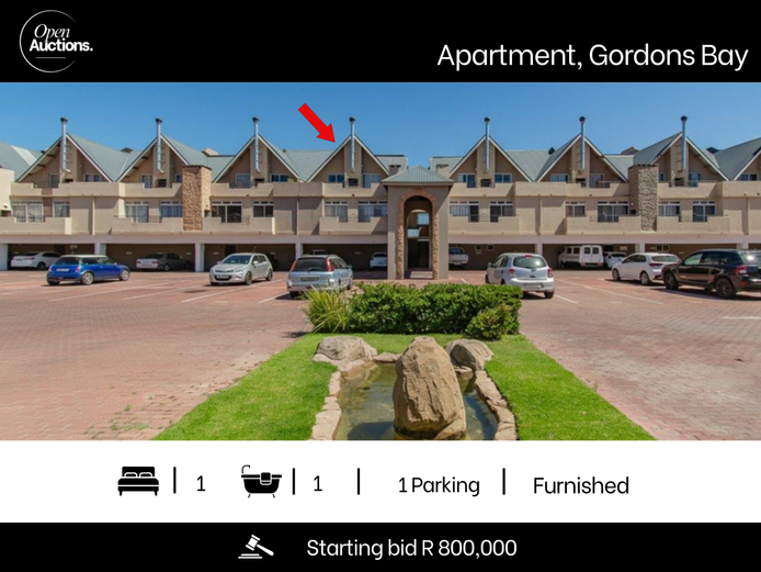 One Bedroom Apartment in Oasis Complex Gordons Bay with Mountain Views