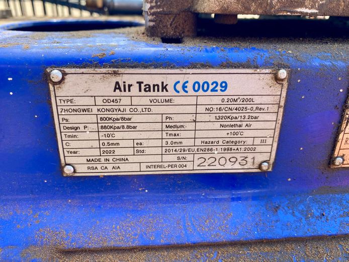 MAC AFRIC AIR COMPRESSOR 2,2 KW 200 lt