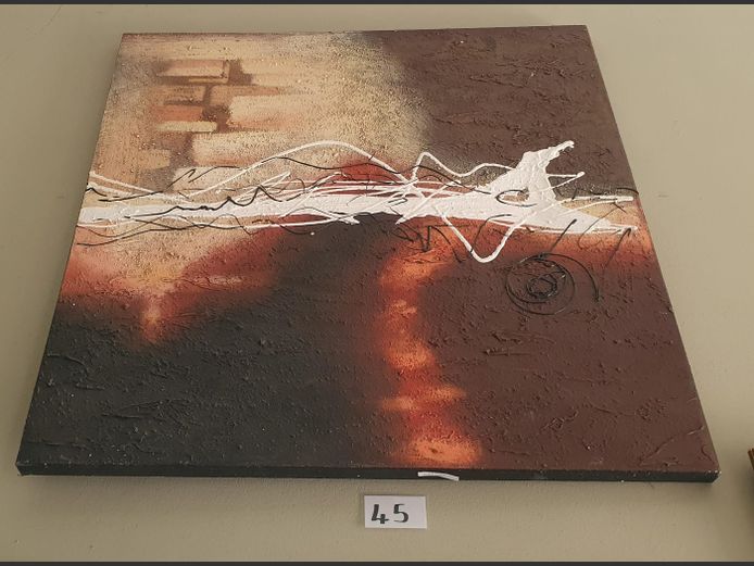 UNFRAMED OIL ON CANVAS "ABSTRACT", 80 x 80cm