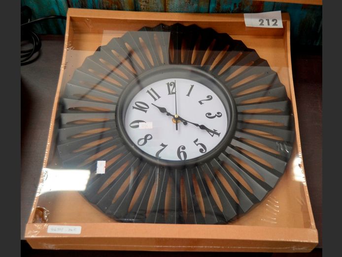 BLACK PLASTIC WALL CLOCK, 40cm Diameter