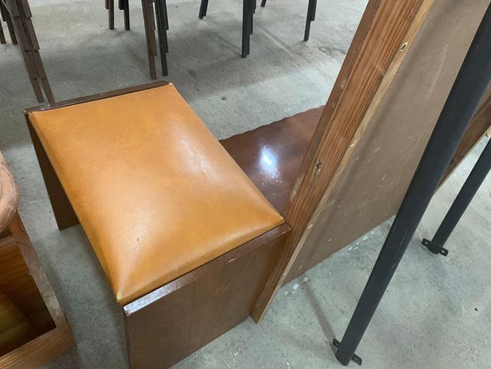 Wood & Leather Stool 