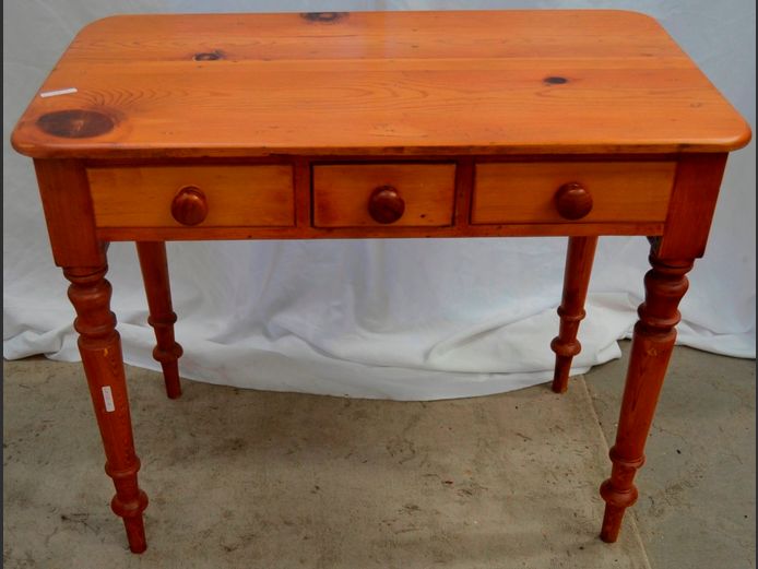 OREGON PINE SINGLE DRAWER HALL TABLE, 90 x 51 x 74cm