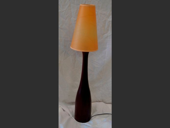 MAHOGANY LAMP WITH SHADE, 91cm High