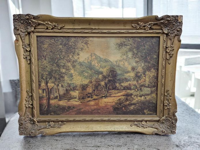Charl van Niekerk Print in Ornate Antique Frame