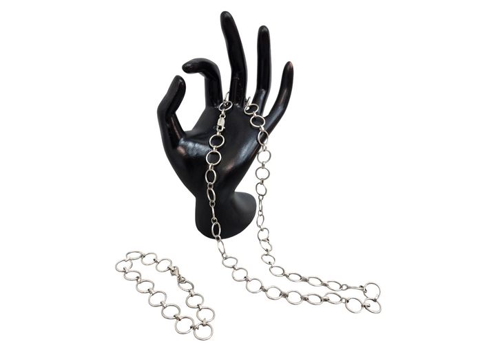 Sterling Silver Graduated Open Link Necklace and Bracelet Set