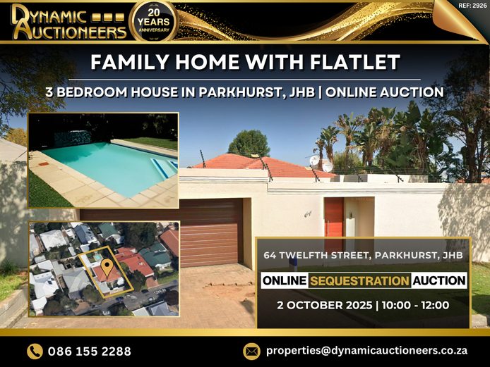 3 BEDROOM HOUSE WITH FLATLET IN PARKHURST, JOHANNESBURG