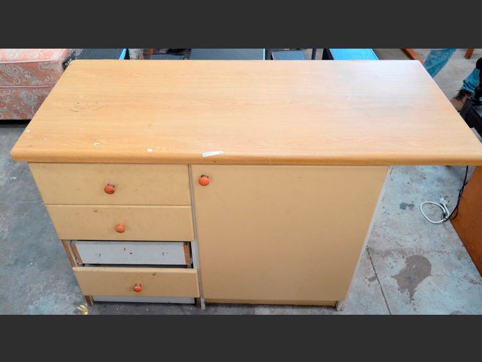 SINGLE DOOR, 4-DRAWER CABINET, 140 x 60 x 90cm [Drawer face needed]