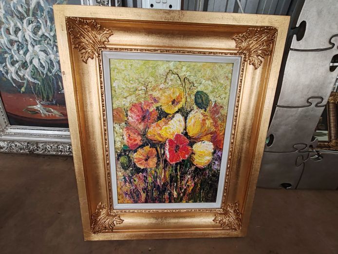 Yellow and red flowers Painting - Cello (STC)