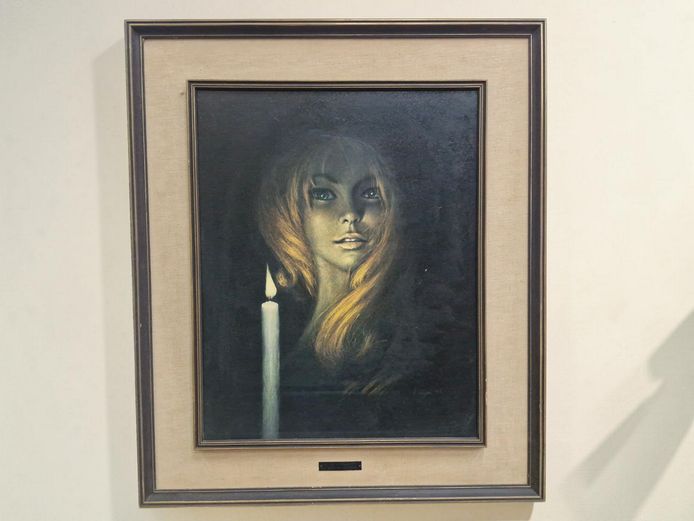 Mid-Century Stephen Pearson "Girl by Candlelight" Framed Vintage Print