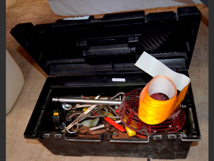 BLACK TOOLBOX WITH TOOLS, 50 x 23 x 24cm