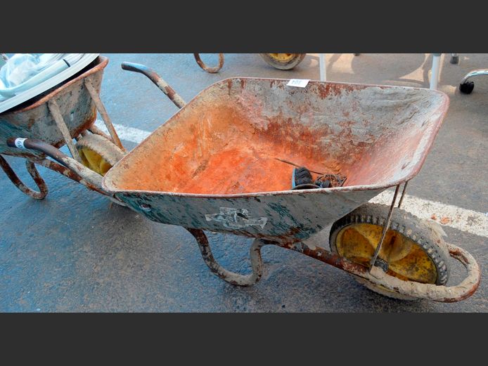METAL WHEELBARROW [Rusty] ### PLUS VAT ###