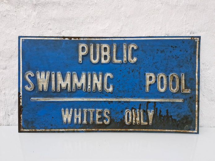Vintage Historical South African Apartheid Era Sign