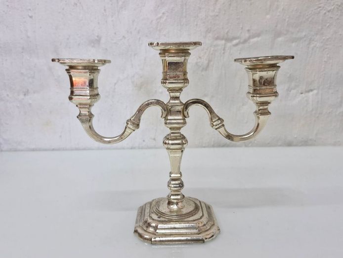 Vintage Three-Light Silver-Tone Candelabrum