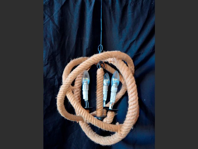 ROPE BALL CEILING LIGHT, 42cm Diameter