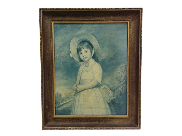 Classical English School Style Portrait of a Young Girl in Period Frame