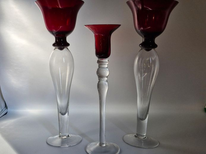 Tall Standing Ruby Red Decorative Glasware