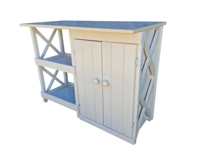 French Provincial Style White Painted Kitchen Island / Server