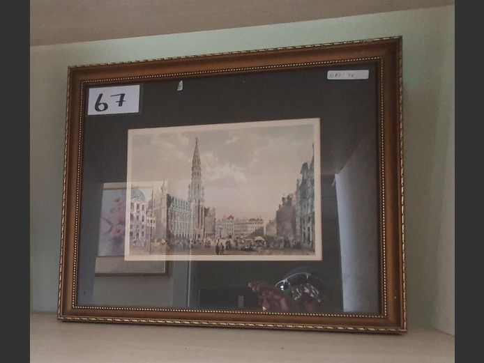GILT FRAMED PRINT "HISTORIC BUILDINGS", 23 x 16cm