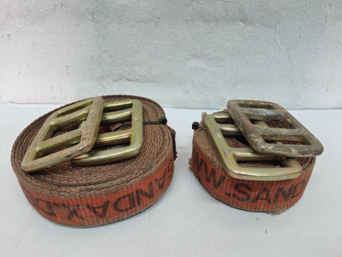 Pair of Heavy-Duty Sandax Cargo Lashing Straps with Buckles