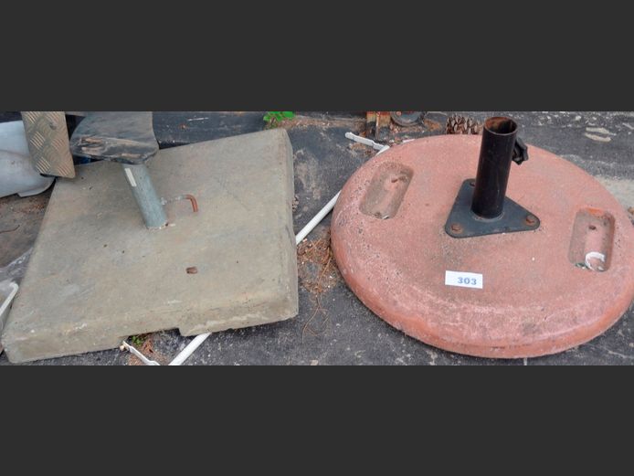 LOT OF 2: CONCRETE UMBRELLA STANDS